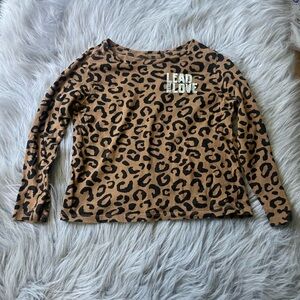 Old Navy Brown and Black Animal Print Top